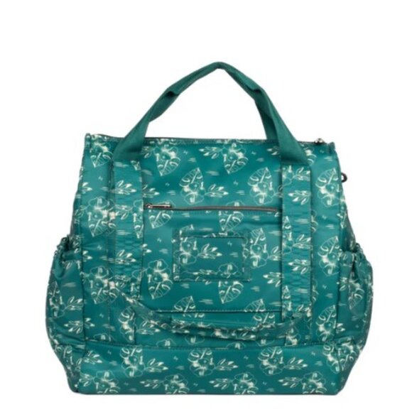 Lug Kerstin Lindquist Baby Yacht Carry-All Zip-Top Tote Aloha Outline Teal Green - Picture 5 of 13